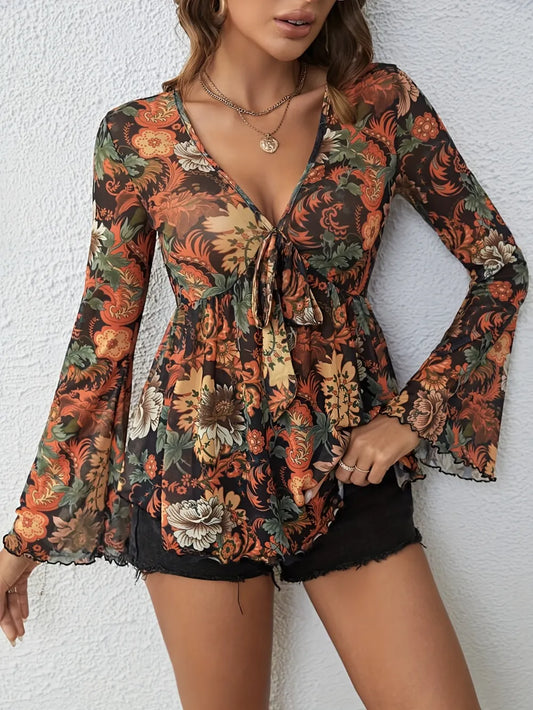 Printed Boho Top