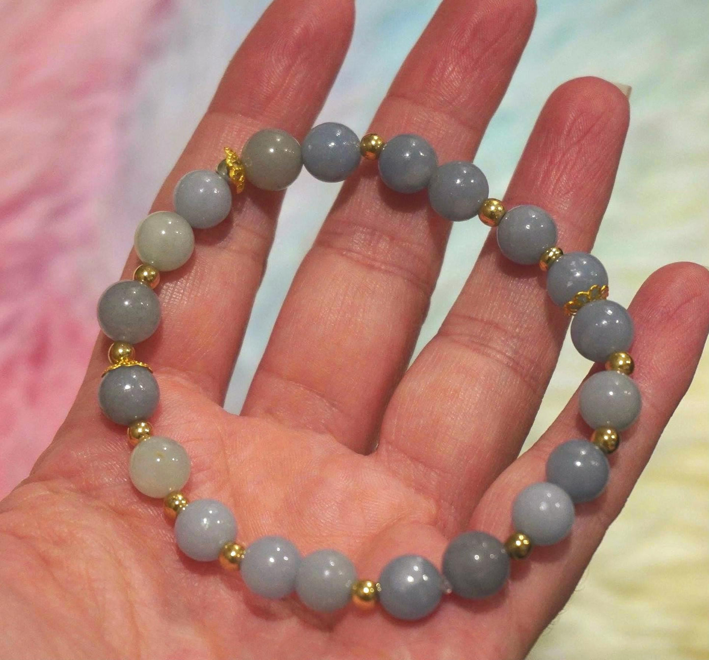 Gemstone Charm Bracelets! Mystery & Positivity - Angelite - Aquamarine - Blue Quartz