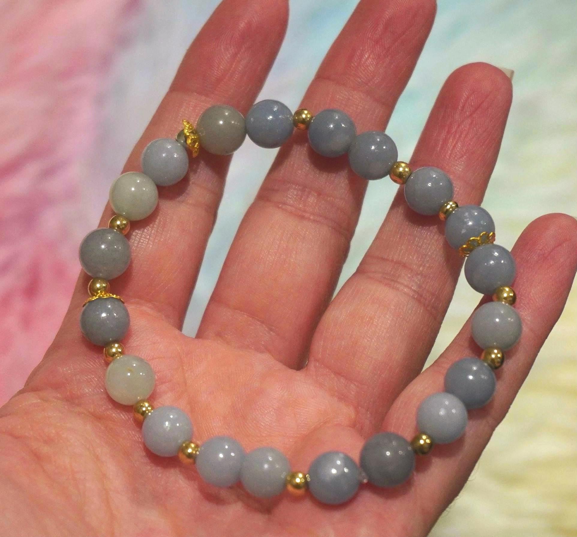 Gemstone Charm Bracelets! Mystery & Positivity - Angelite - Aquamarine - Blue Quartz