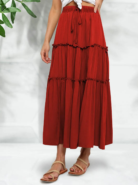 Midi Frill Gypsy Skirt