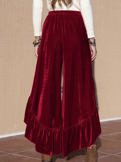 Slit Ruffled Pants