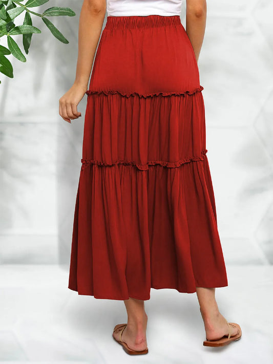 Midi Frill Gypsy Skirt