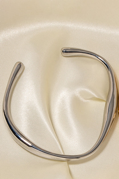 Stainless Steel/Gold Plated Open Bracelet
