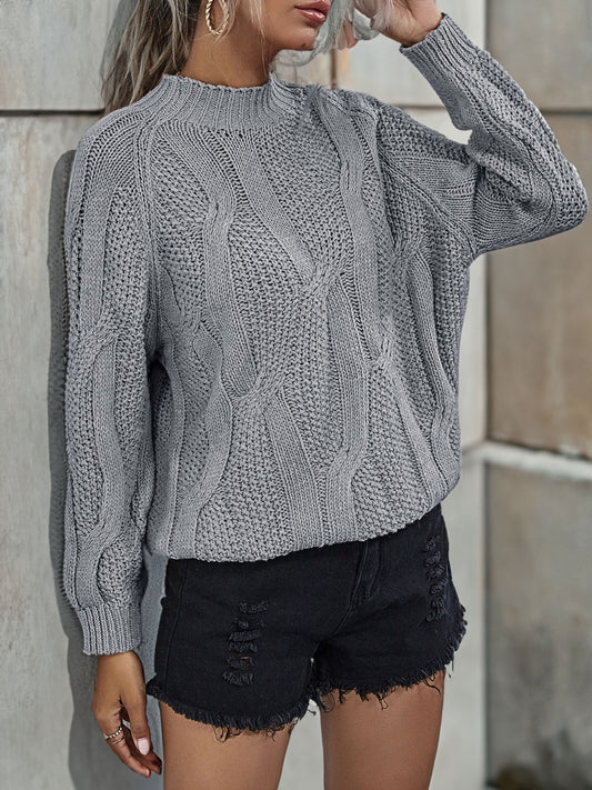 Rib Knit Gray Sweater