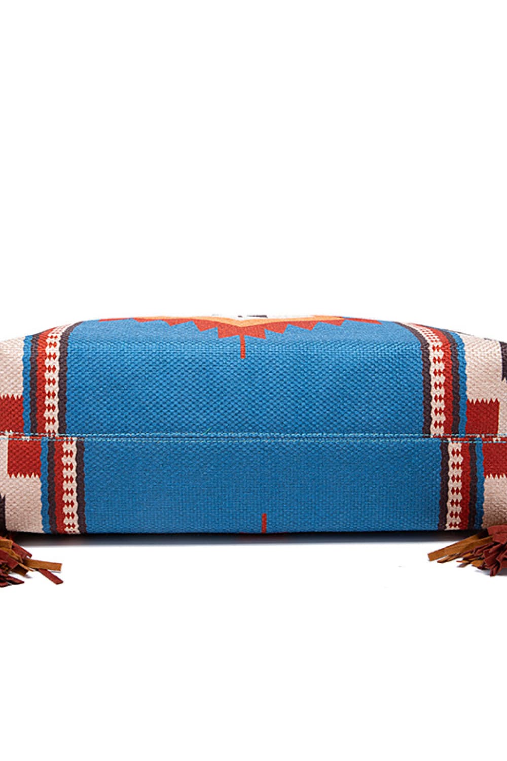 Geometric Canvas Tote Bag Sky Blue One Size