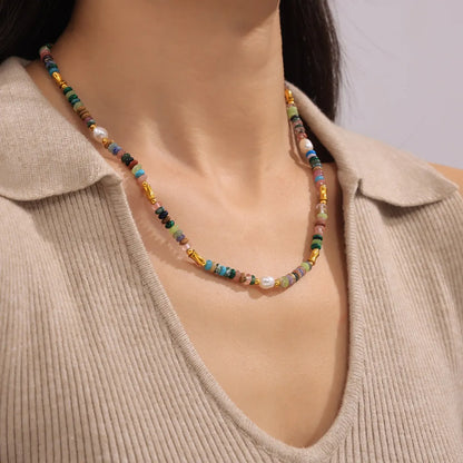 Natural Stone & Pearl Jewelry Set