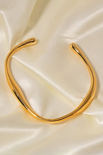 Stainless Steel/Gold Plated Open Bracelet