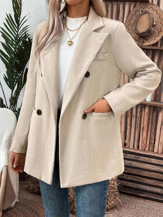 Lapel Collar Long Blazer