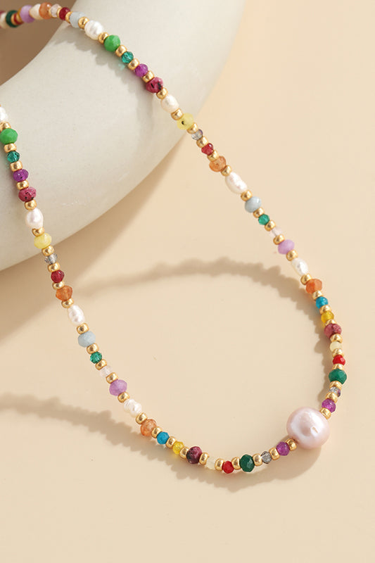 Natural Crystal and Pearl Necklace