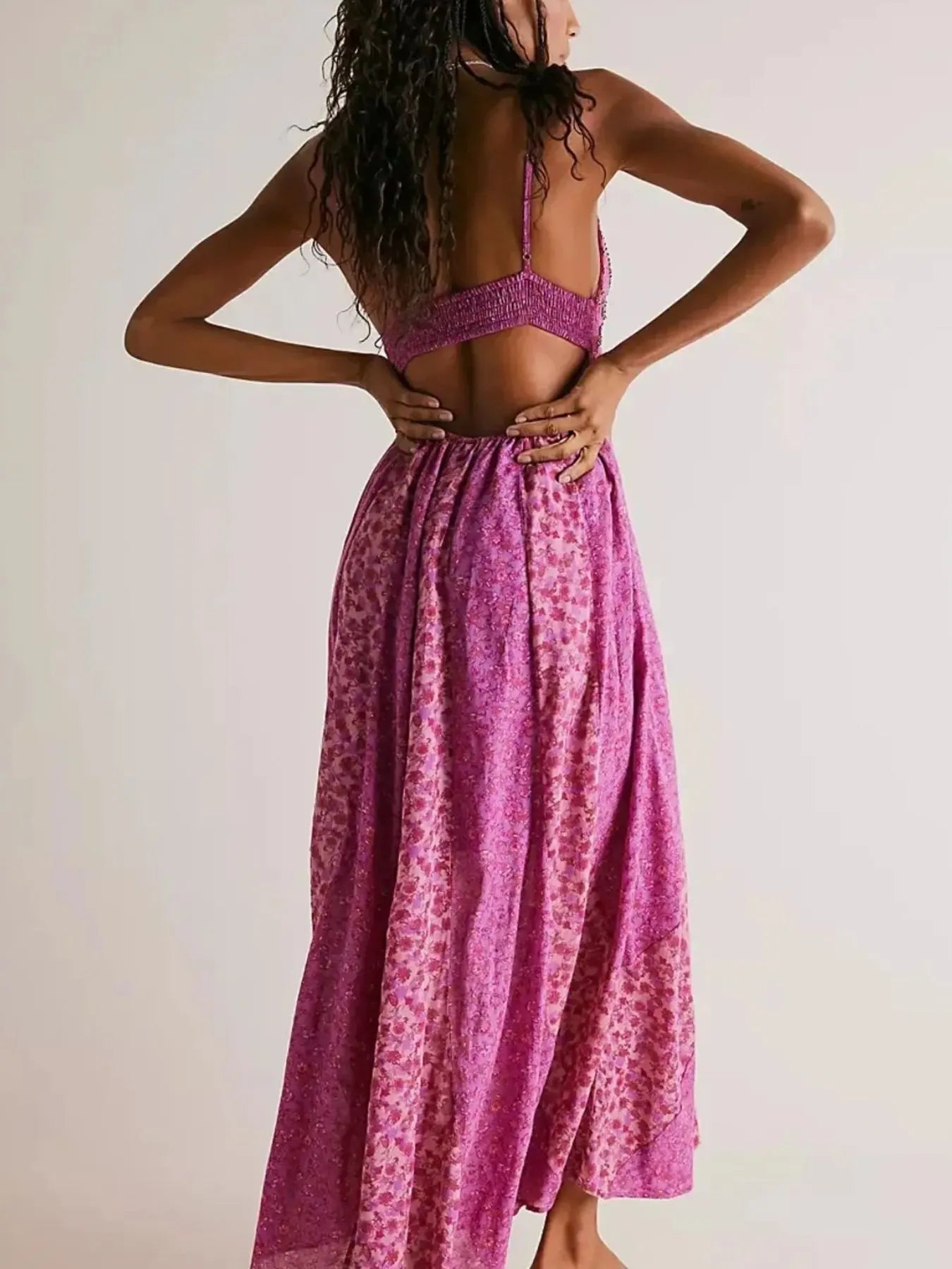 Floral Maxi Cami Dress Rose Red