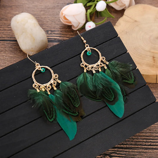 Feather Boho Earrings