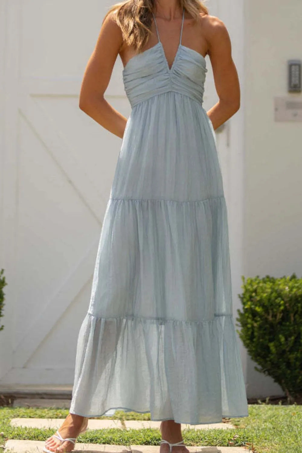 Angelic Halter Dress Light Blue