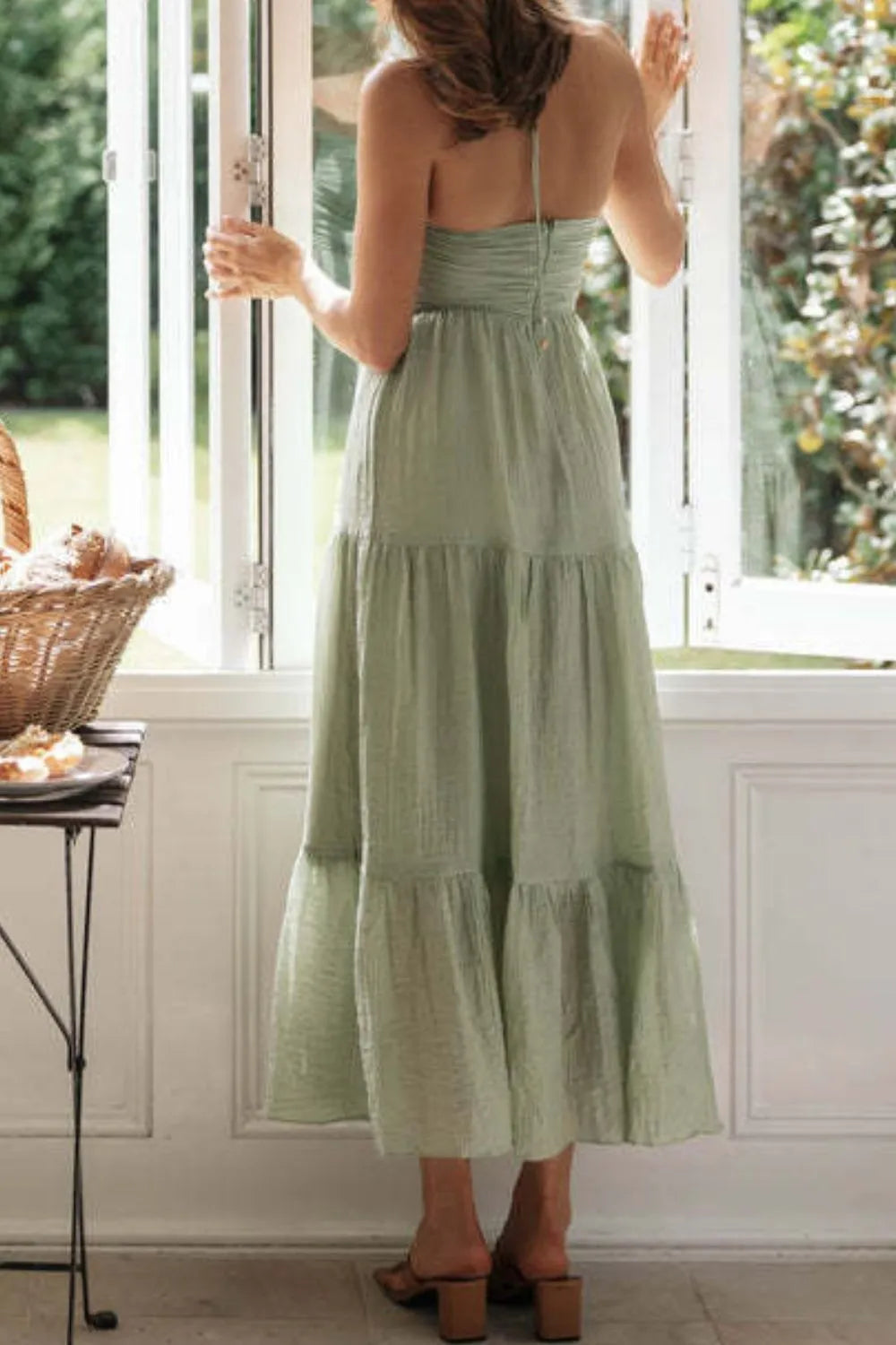 Angelic Halter Dress Sage