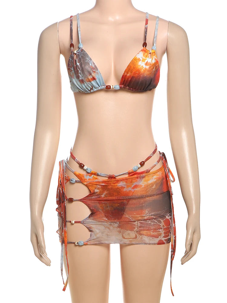 Beautiful Boho-Style Beach Bikini Set Boho Style