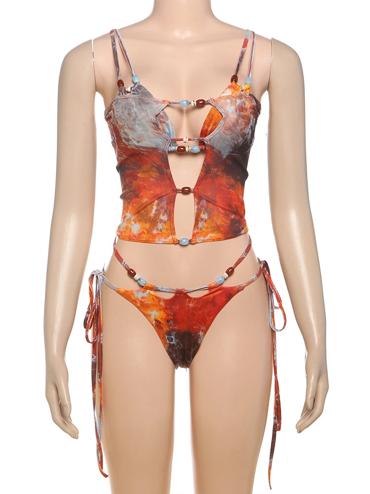 Beautiful Boho-Style Beach Bikini Set Boho Style