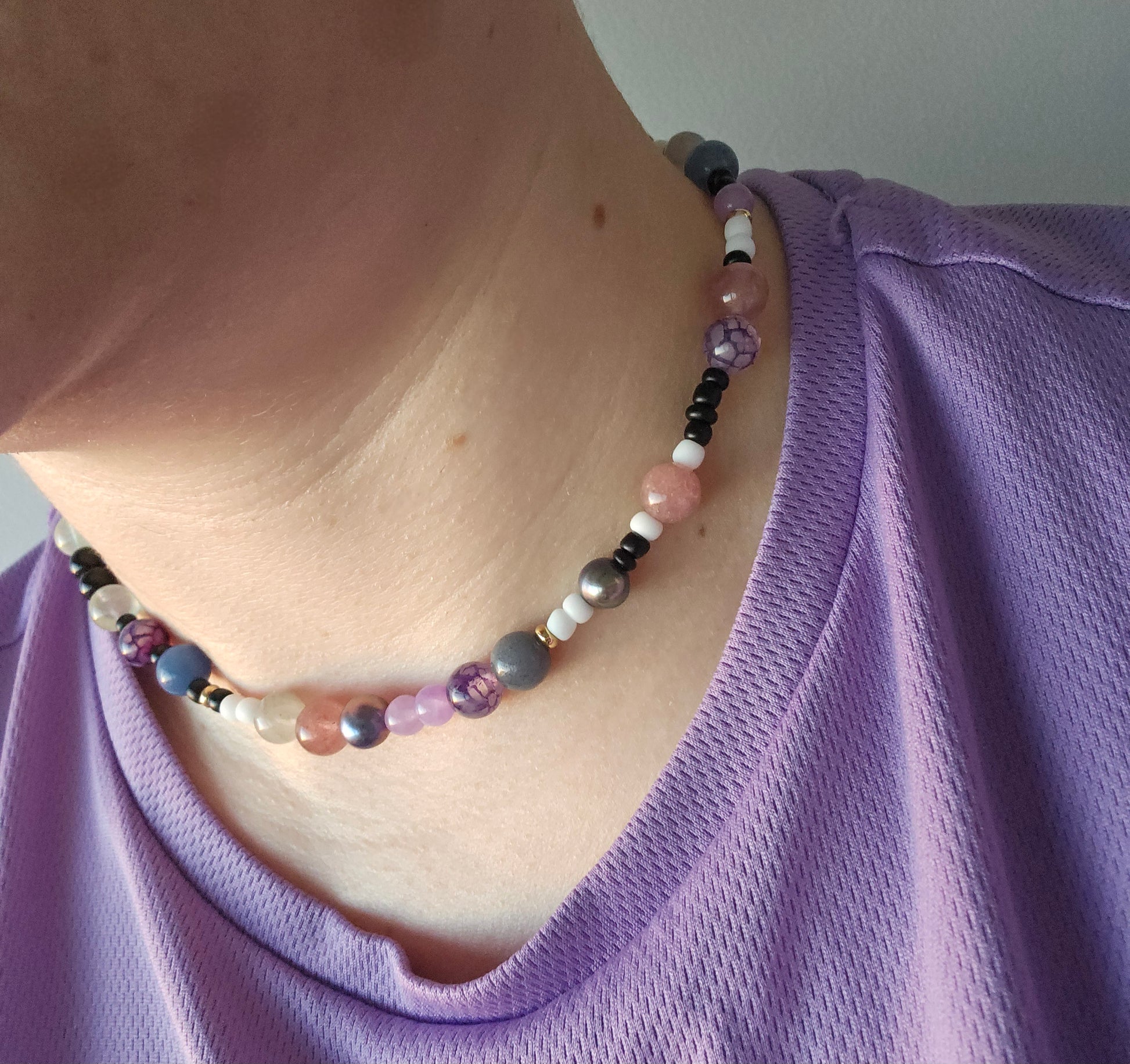 Beautiful & Mysterious Crystal & Bead Necklace