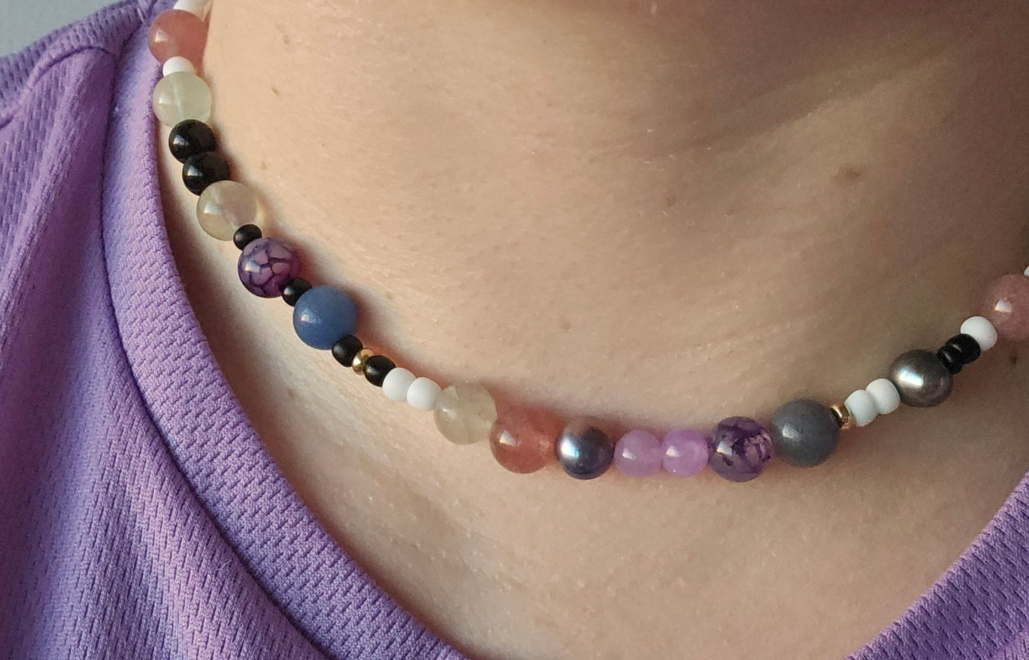 Beautiful & Mysterious Crystal & Bead Necklace