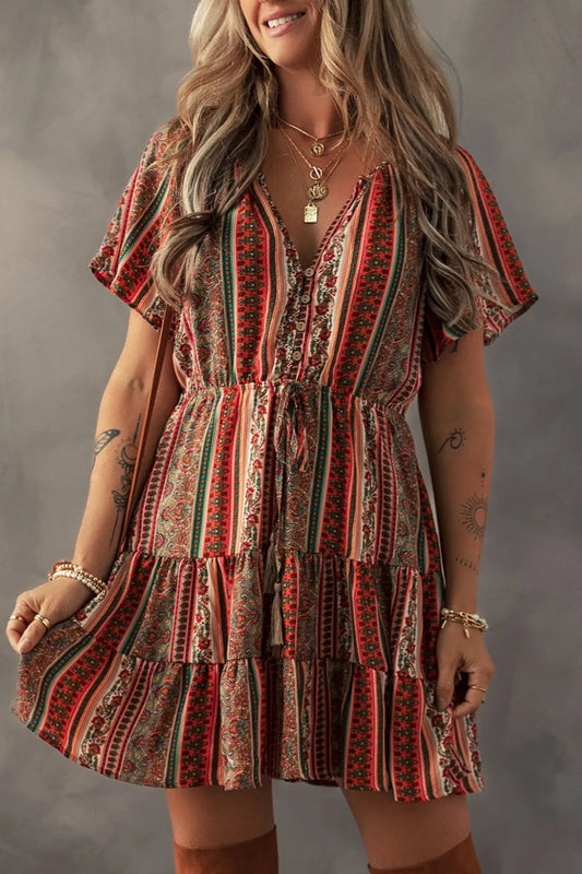 Bohemian Tiered Dress Floral
