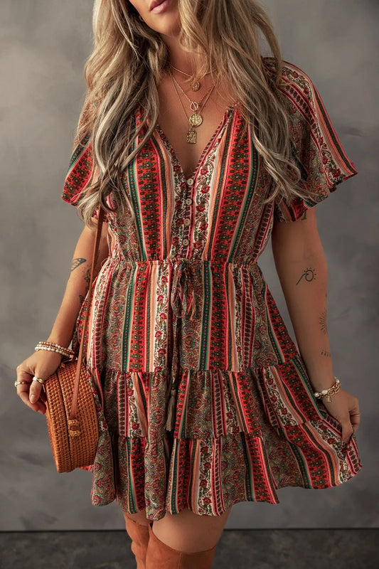 Bohemian Tiered Dress Floral