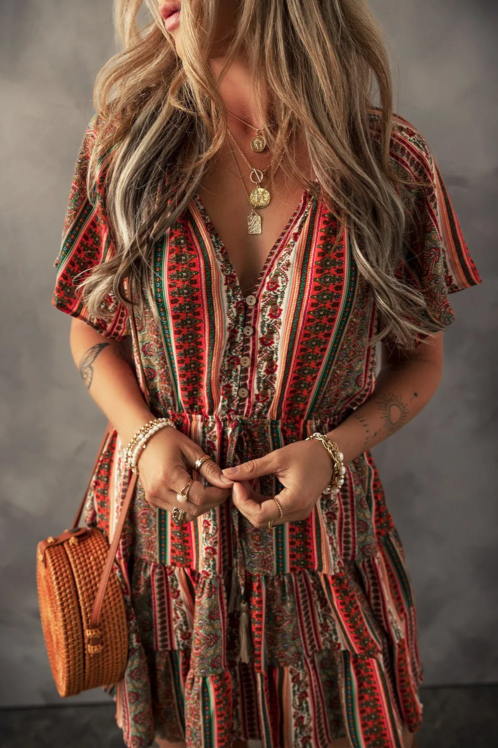 Bohemian Tiered Dress Floral