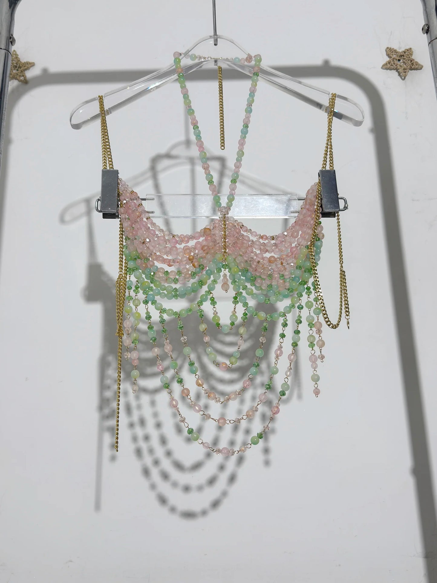 Boho Beaded Chain Top! Pink Multi One Size China