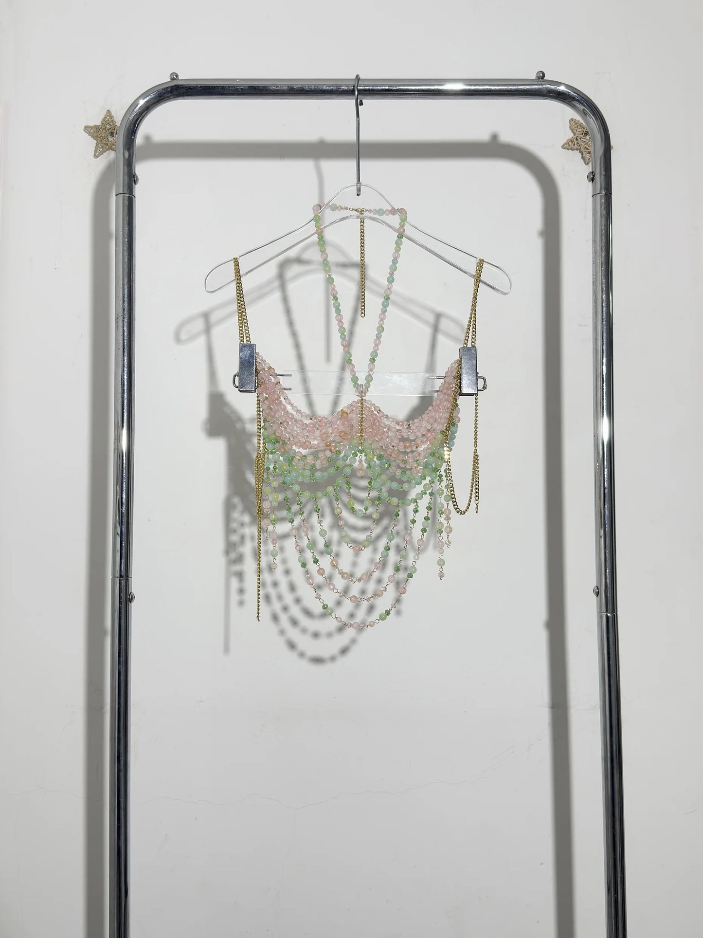 Boho Beaded Chain Top! Pink Multi One Size China