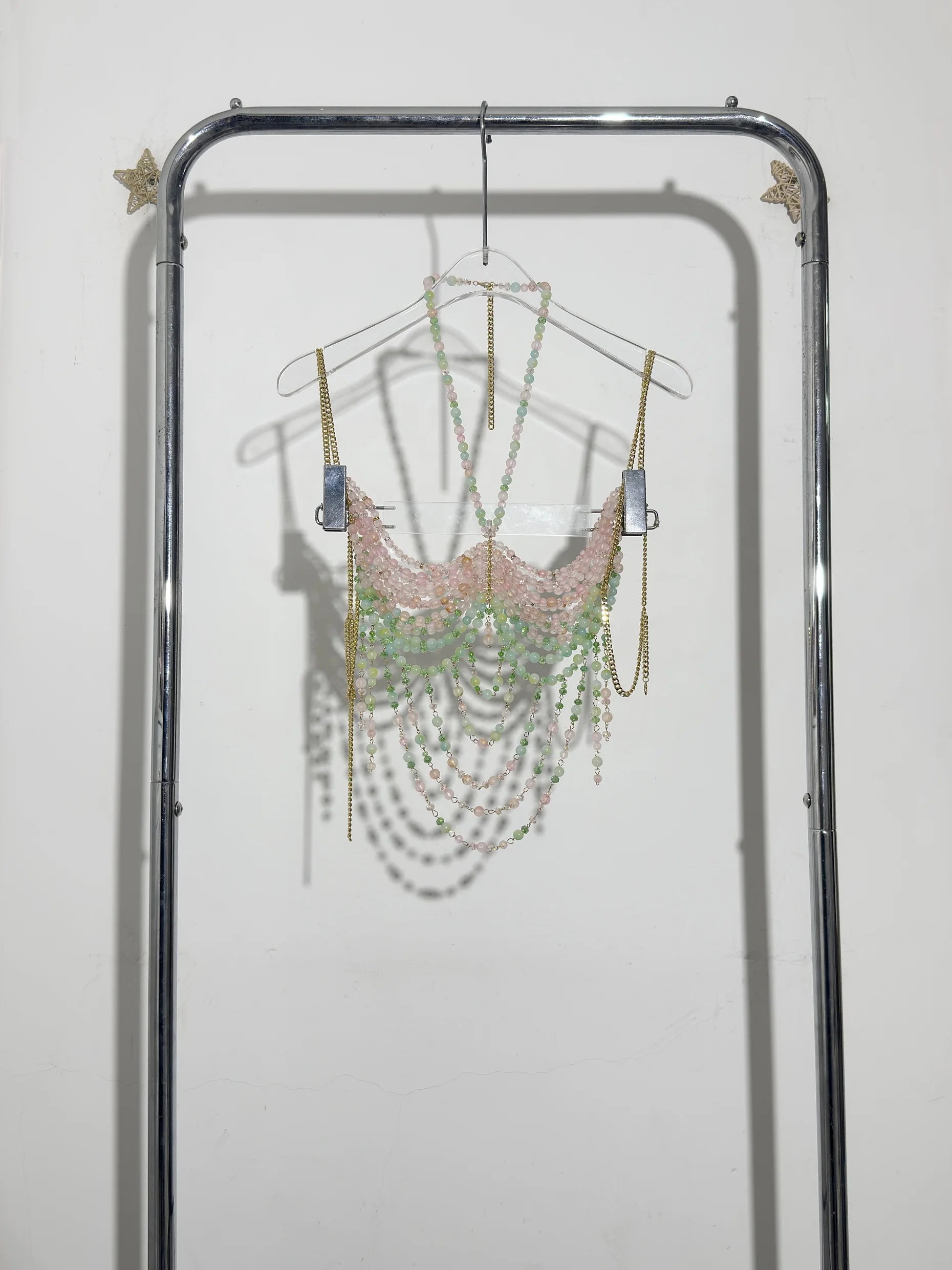 Boho Beaded Chain Top! Pink Multi One Size China