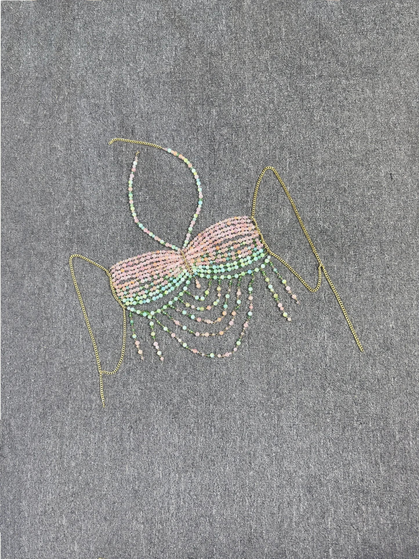 Boho Beaded Chain Top! Pink Multi One Size China