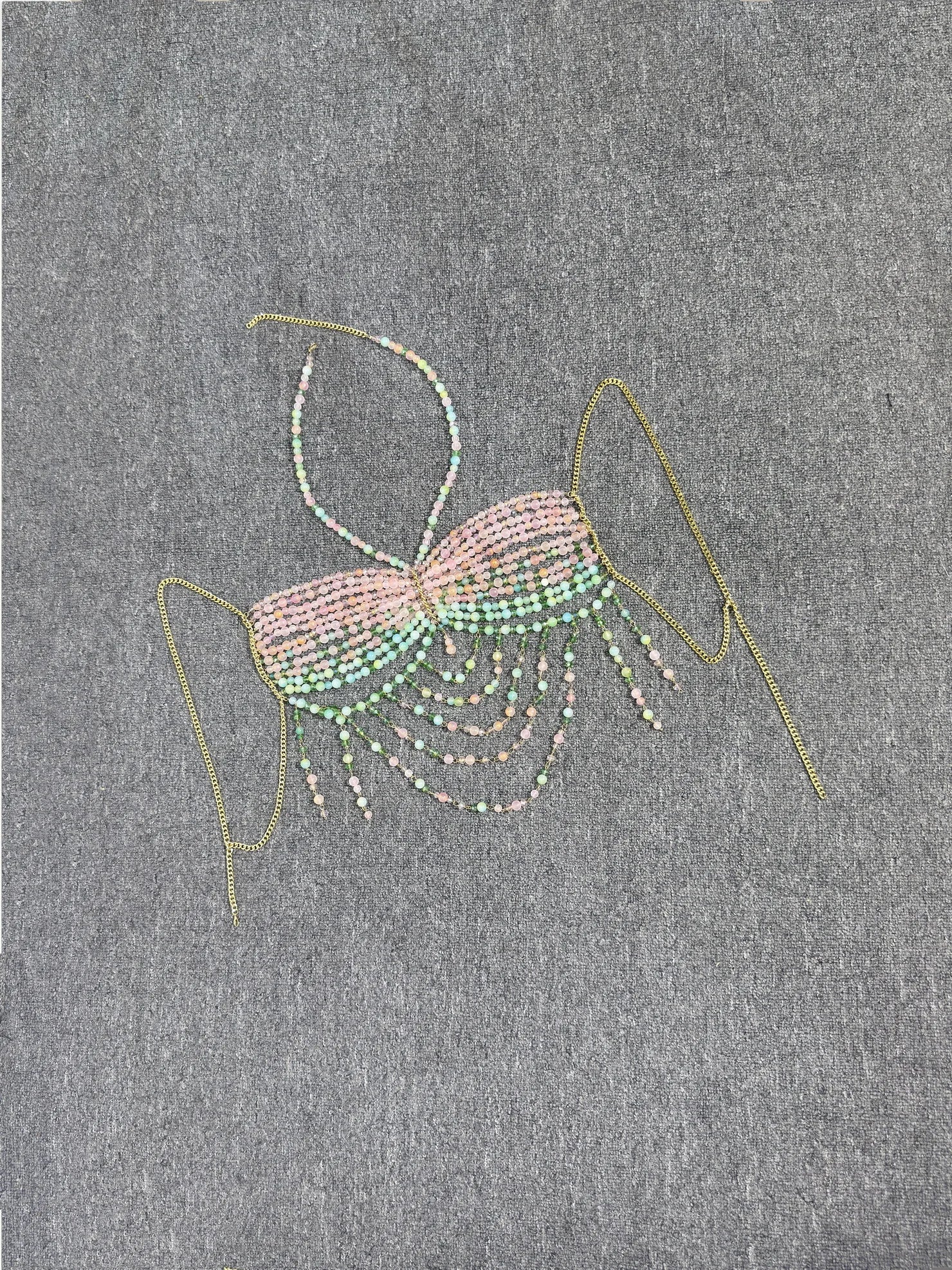 Boho Beaded Chain Top! Pink Multi One Size China