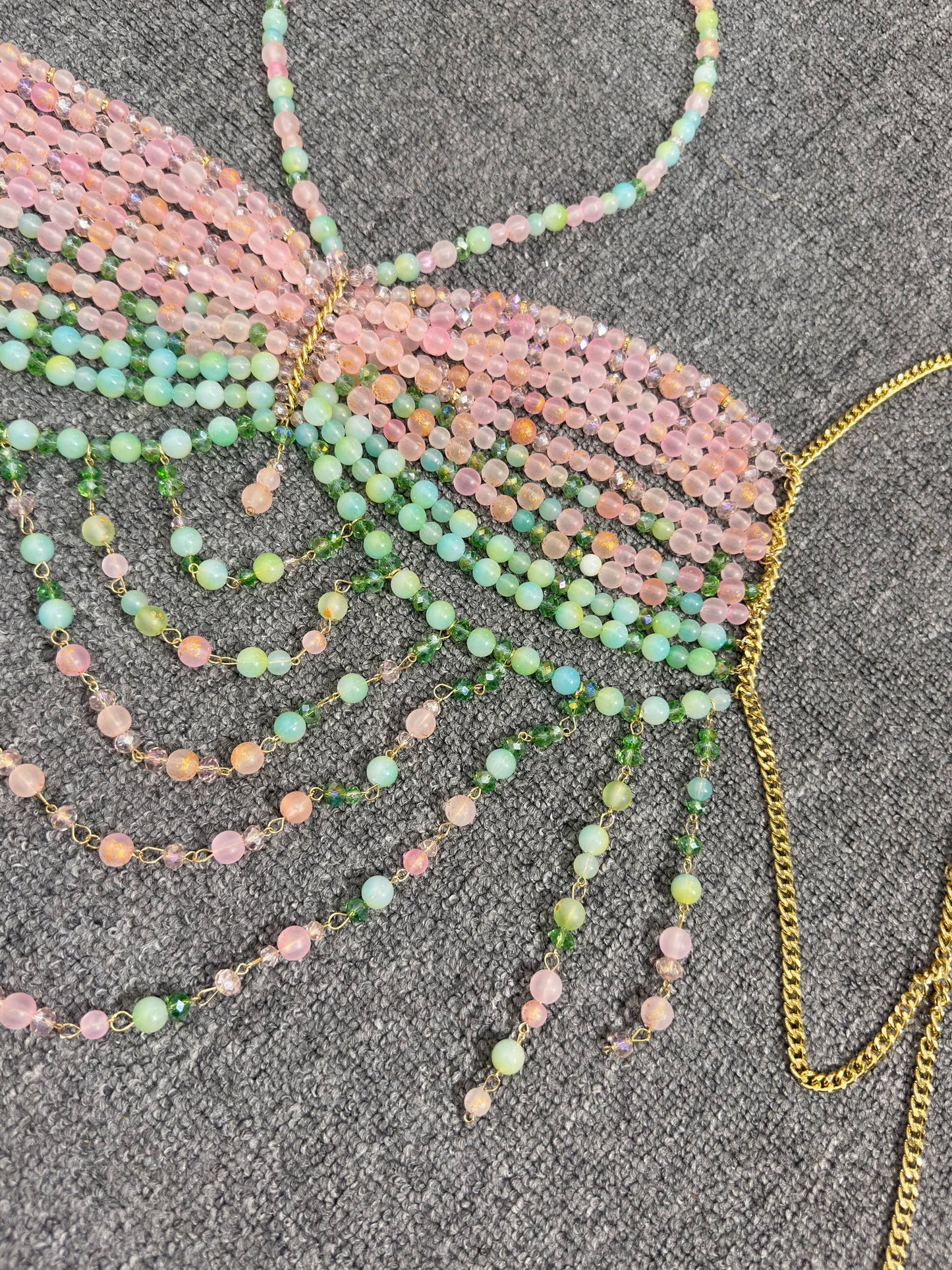 Boho Beaded Chain Top! Pink Multi One Size China