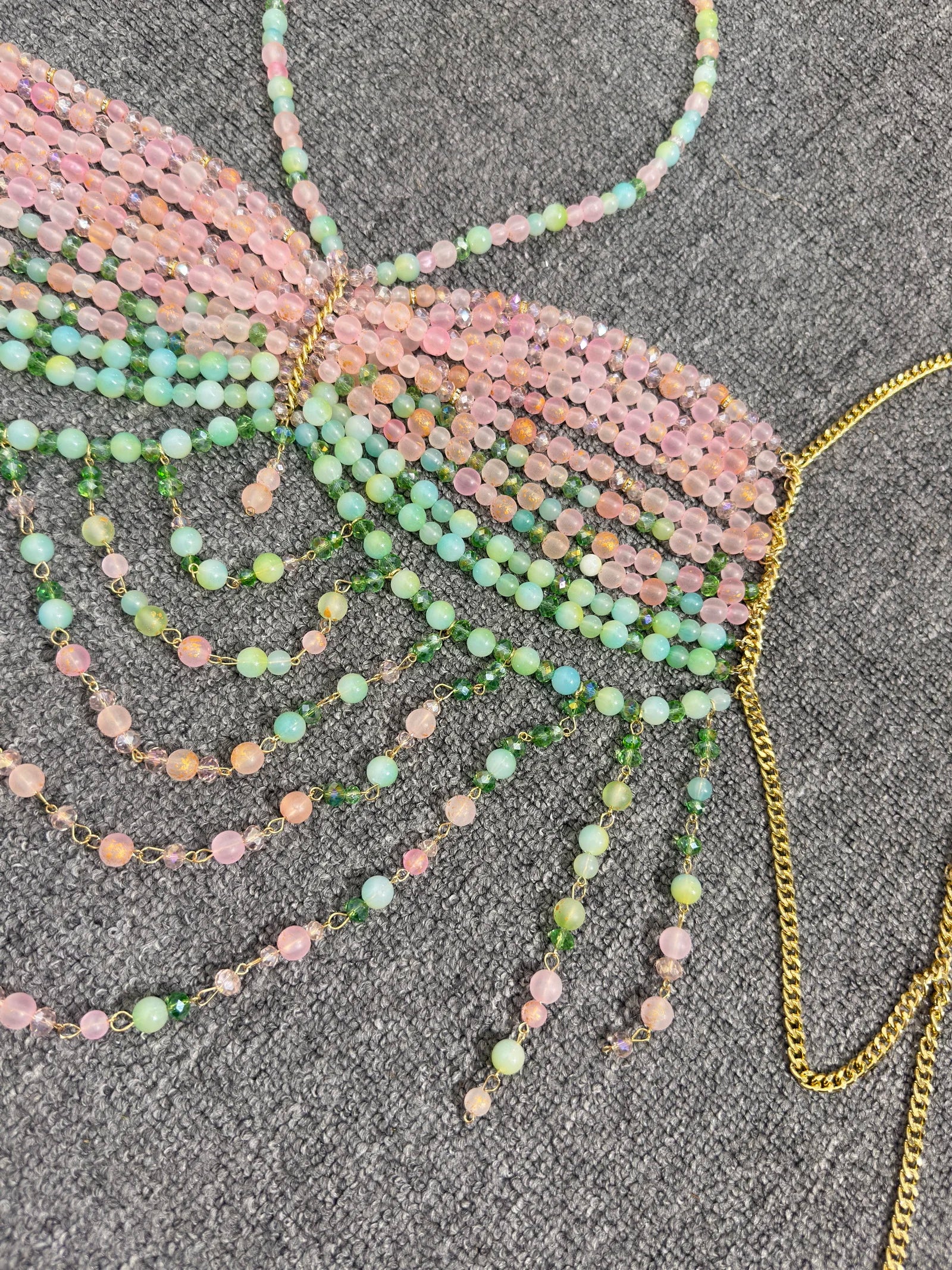 Boho Beaded Chain Top! Pink Multi One Size China