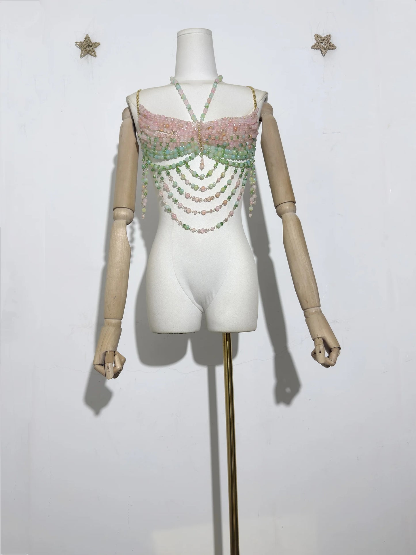 Boho Beaded Chain Top! Pink Multi One Size China