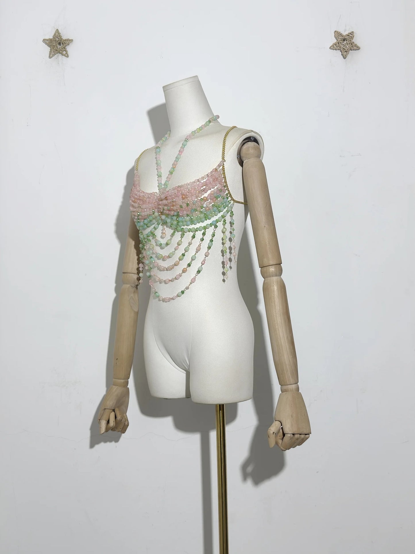 Boho Beaded Chain Top! Pink Multi One Size China