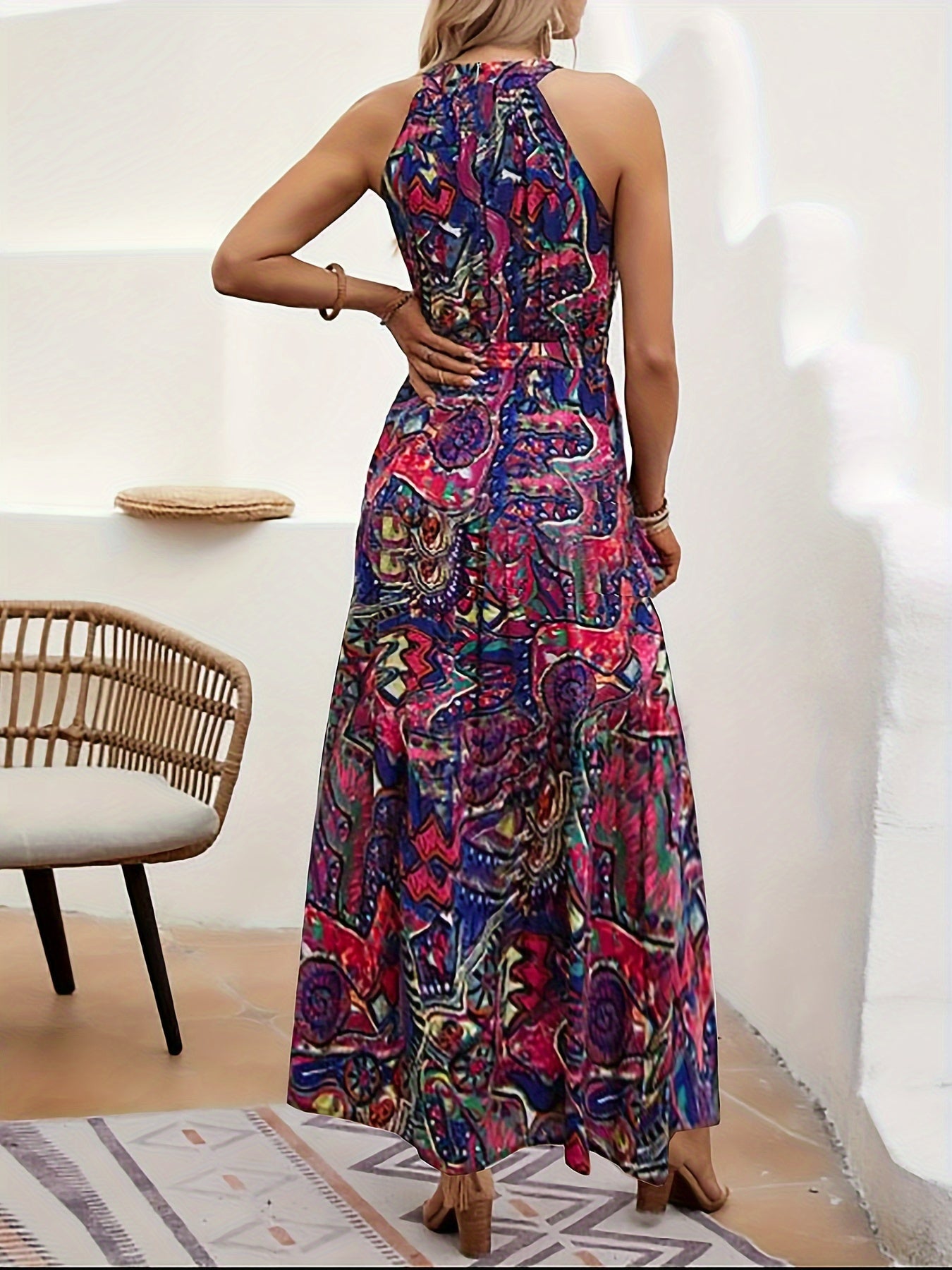 Boho Chic Sleeveless Maxi Dress Purple