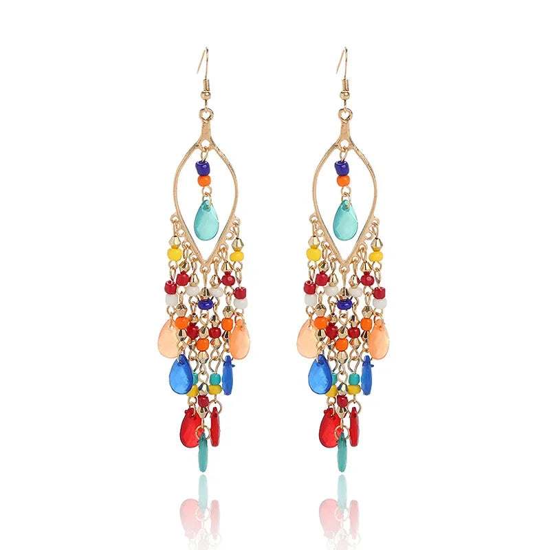 Boho Crystal Earrings Multicolour