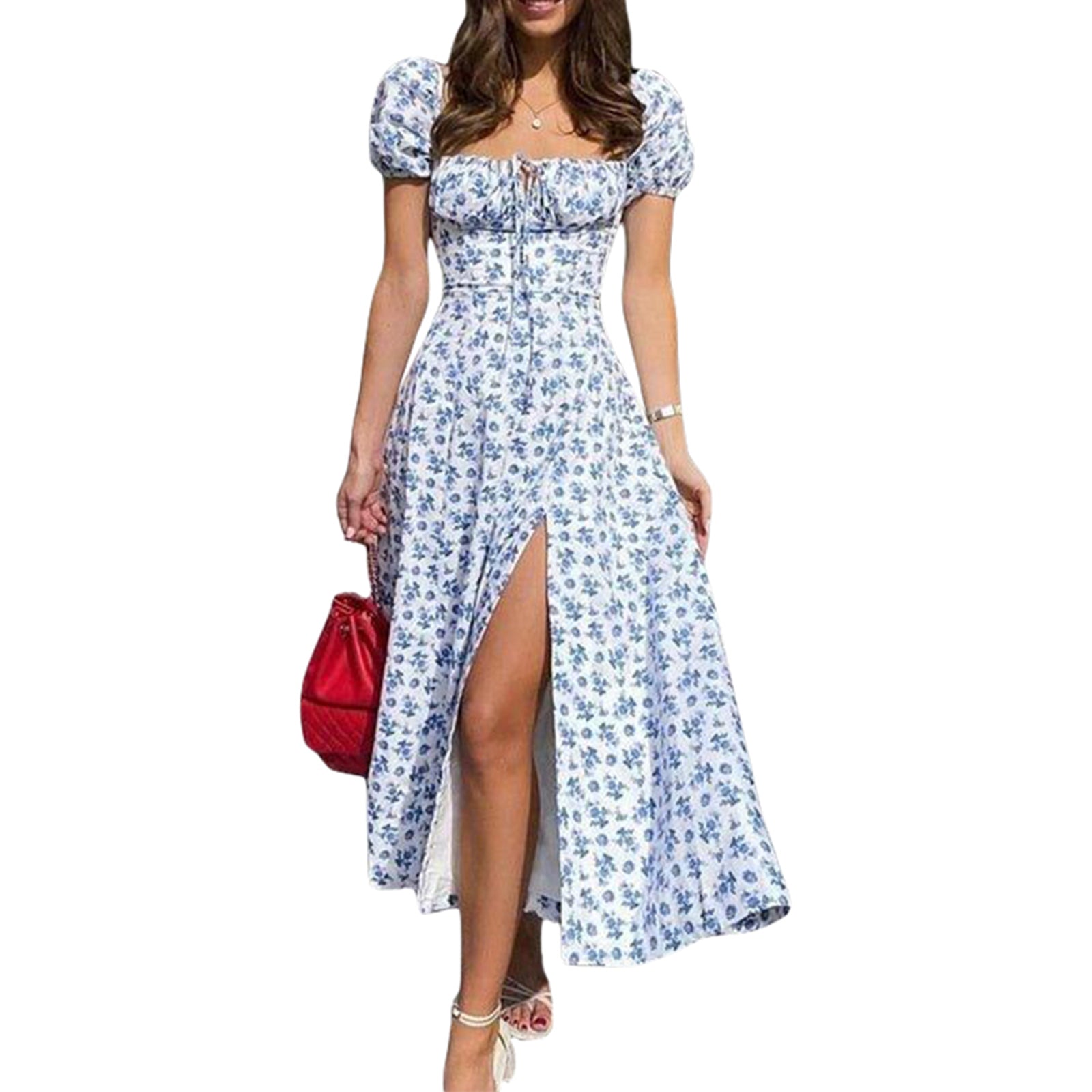 Boho Dainty Dress Blue
