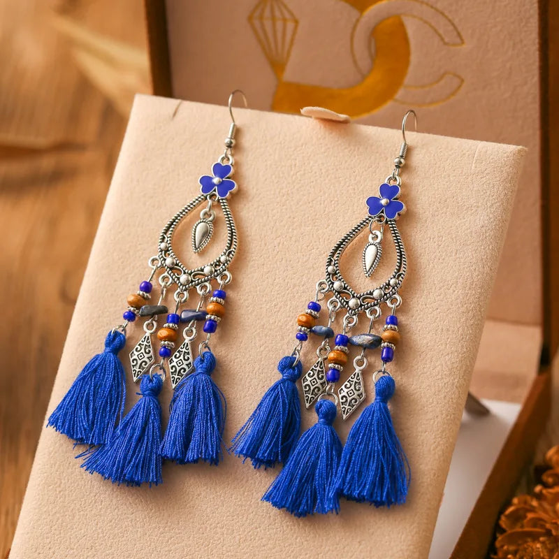 Boho Earrings Royal Blue