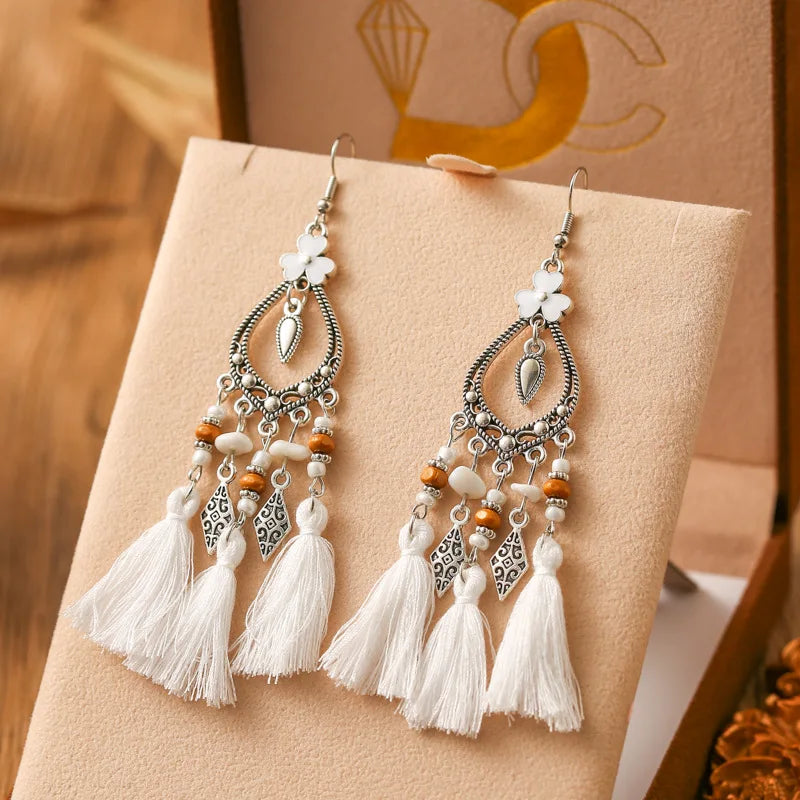 Boho Earrings White