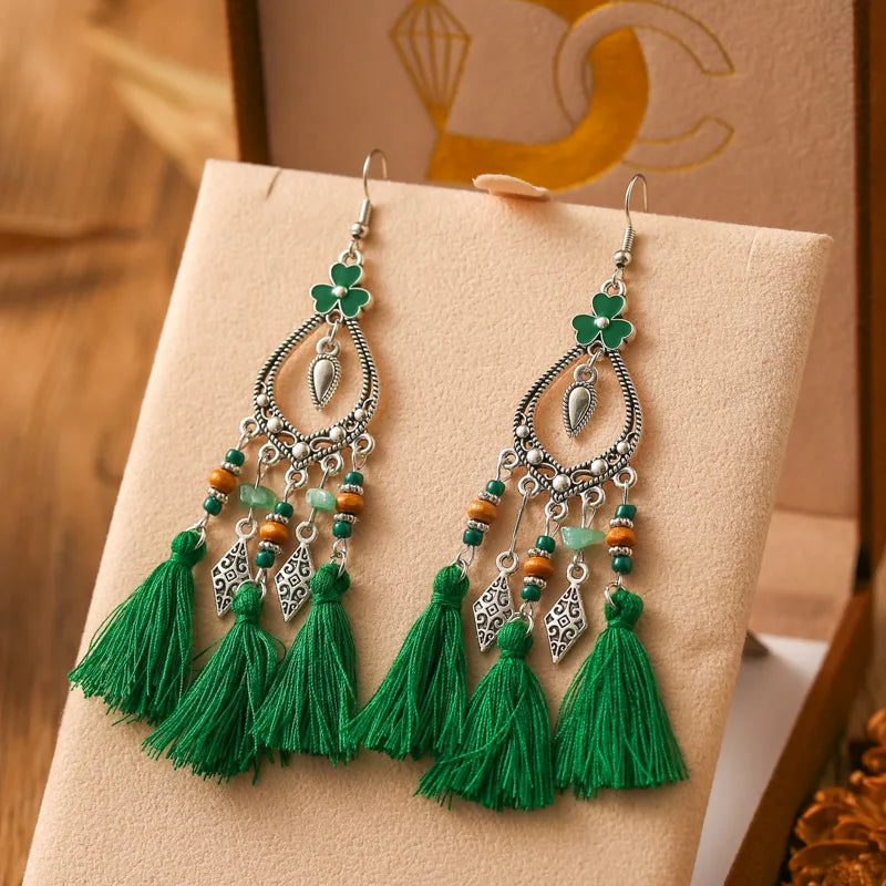 Boho Earrings Green