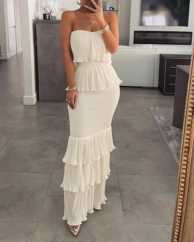 Boho Elegant Dress Creamy white