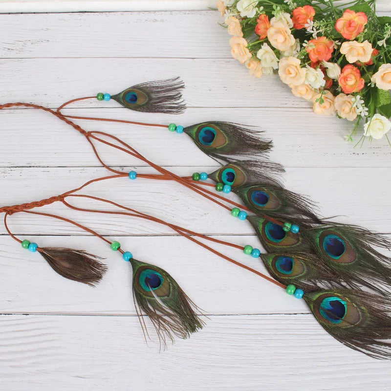 Boho Feather Headbands! Lots of Peacock Feathers