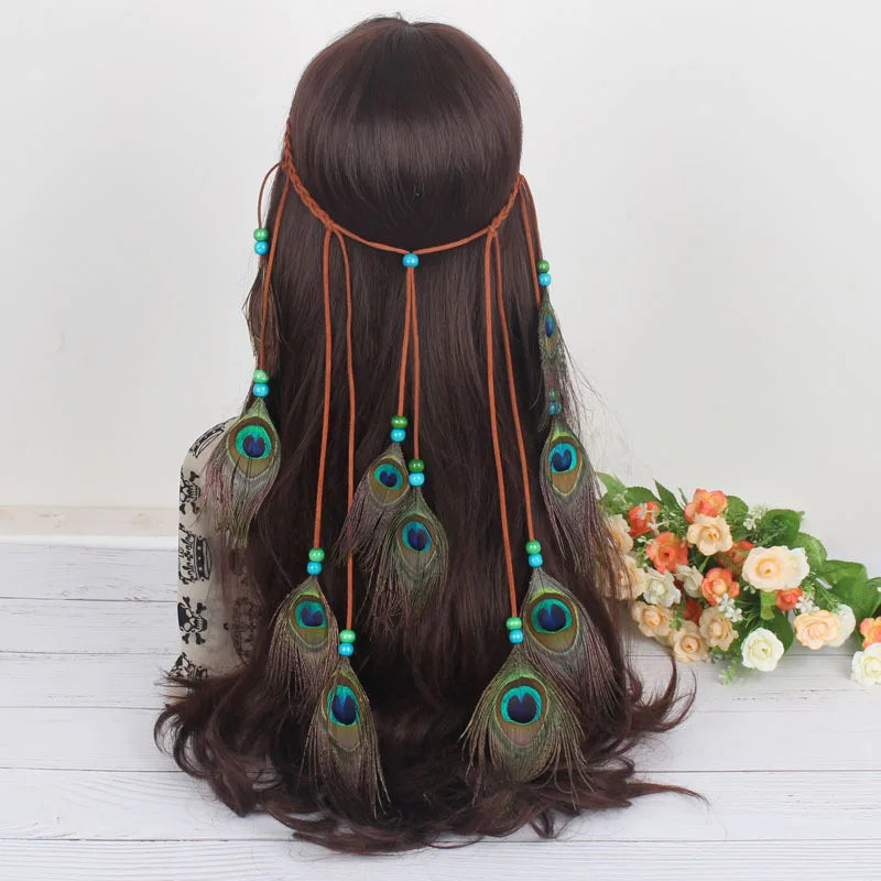 Boho Feather Headbands! Lots of Peacock Feathers