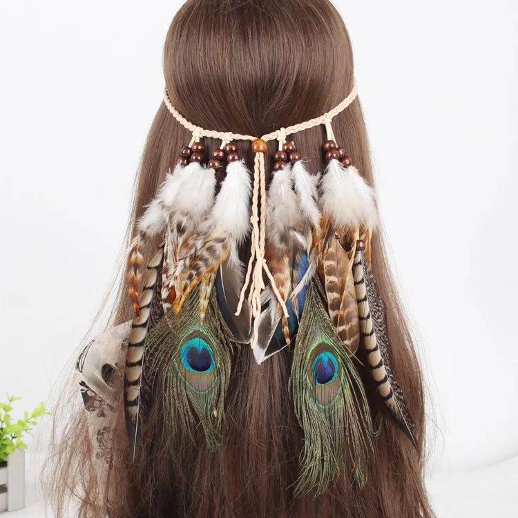 Boho Feather Headbands! Peacock Feathers