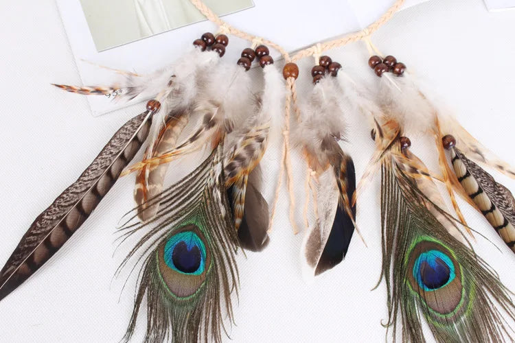 Boho Feather Headbands! Peacock Feathers