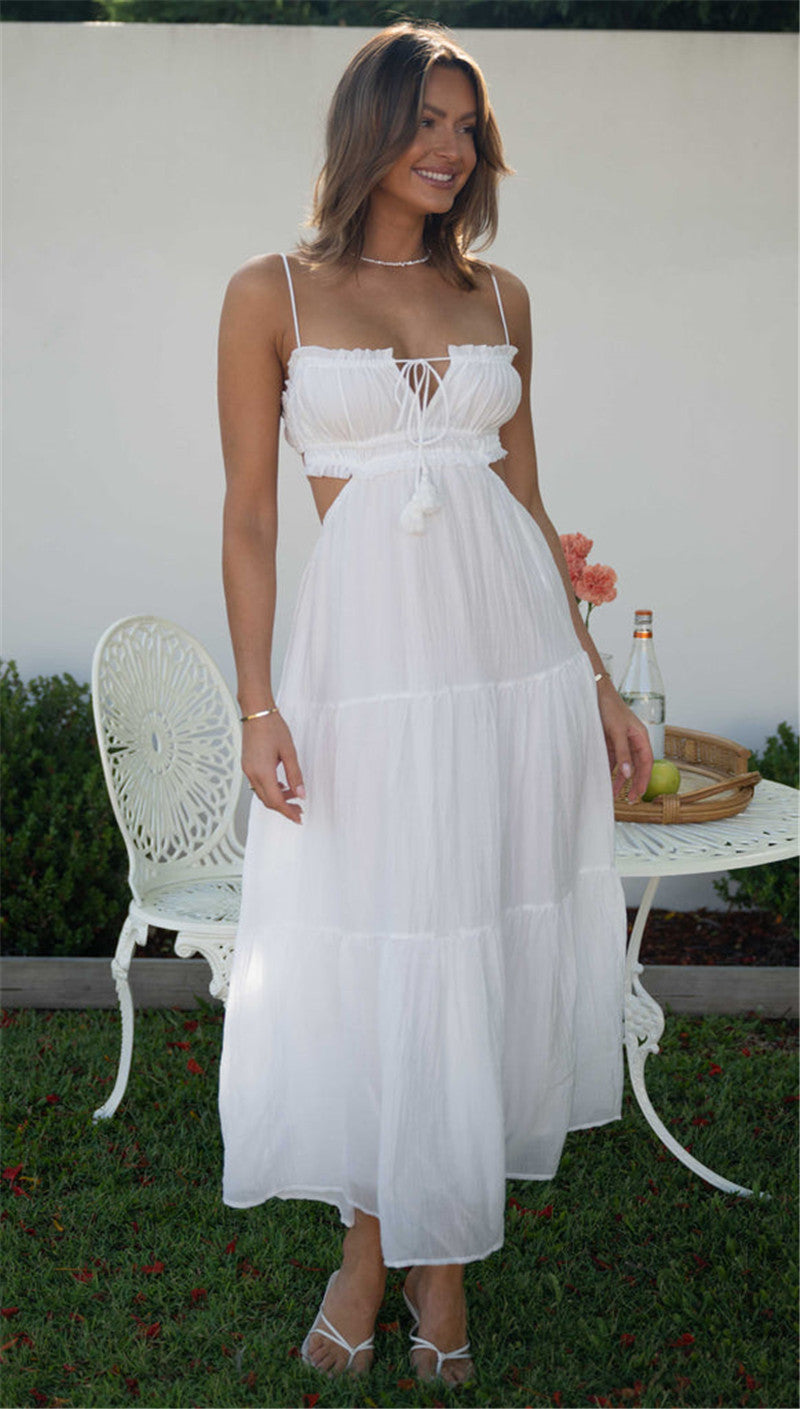 Boho Sling Dress White