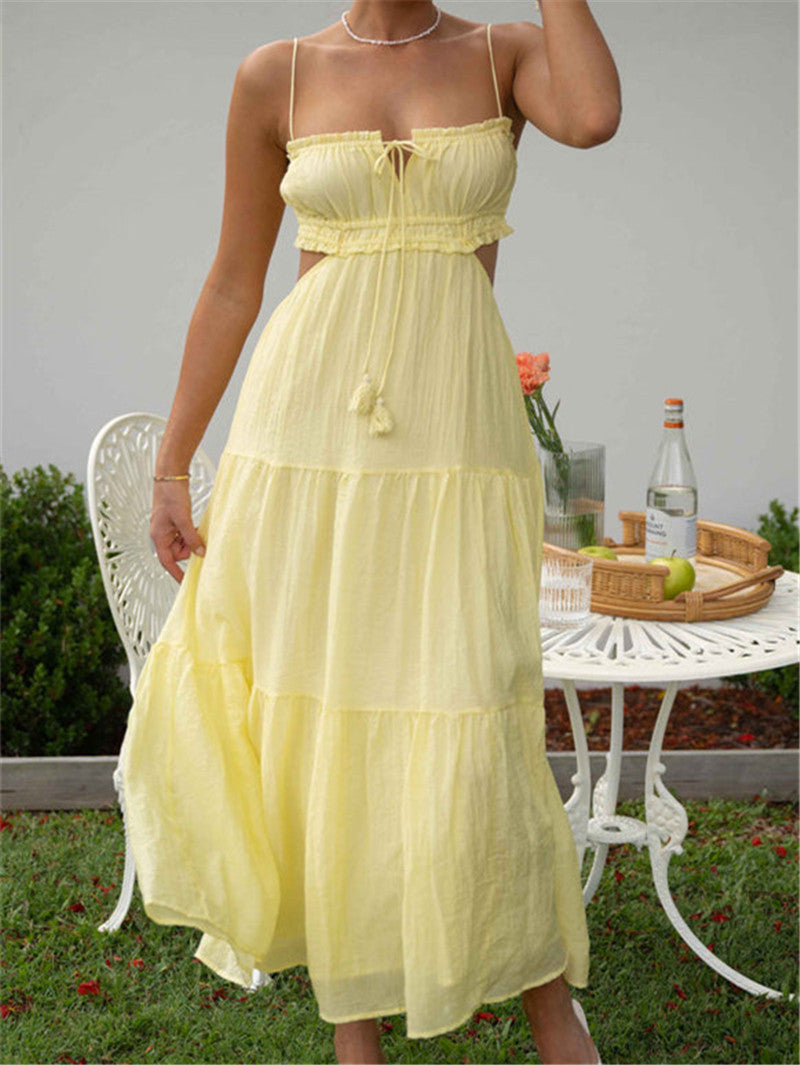 Boho Sling Dress Yellow