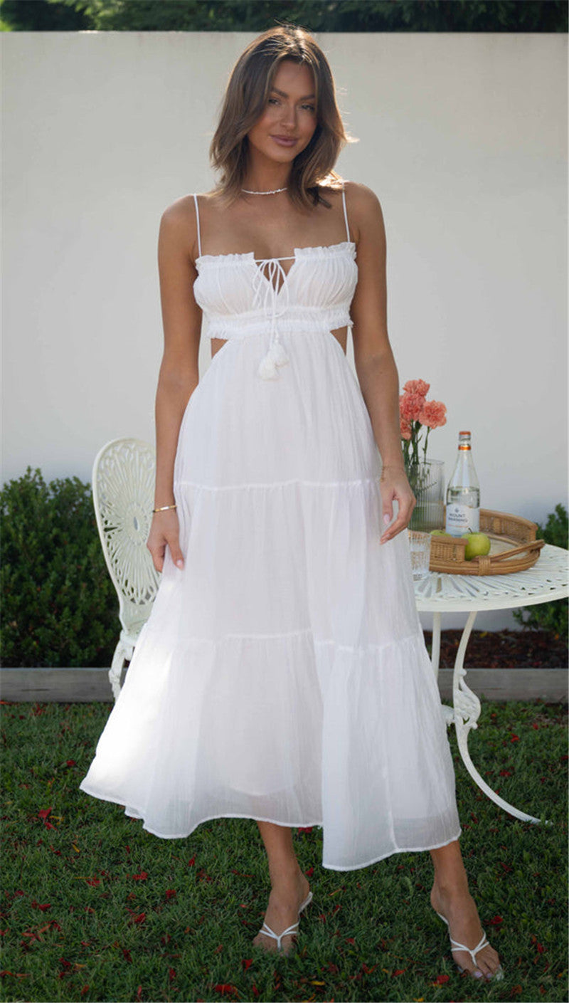 Boho Sling Dress White