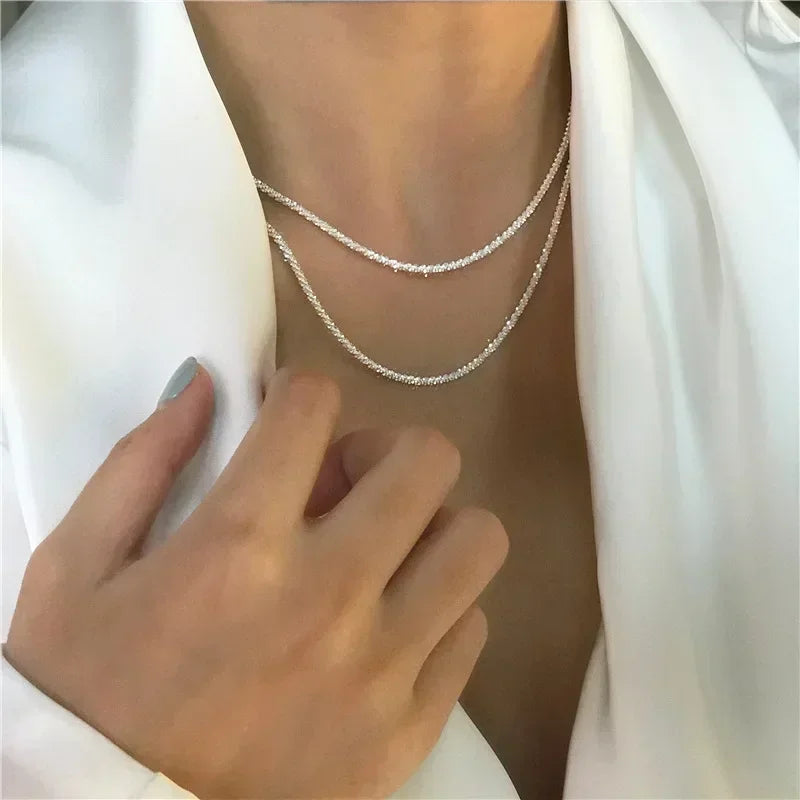 Clavicle Necklace Silvery