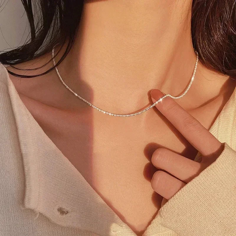 Clavicle Necklace Silvery