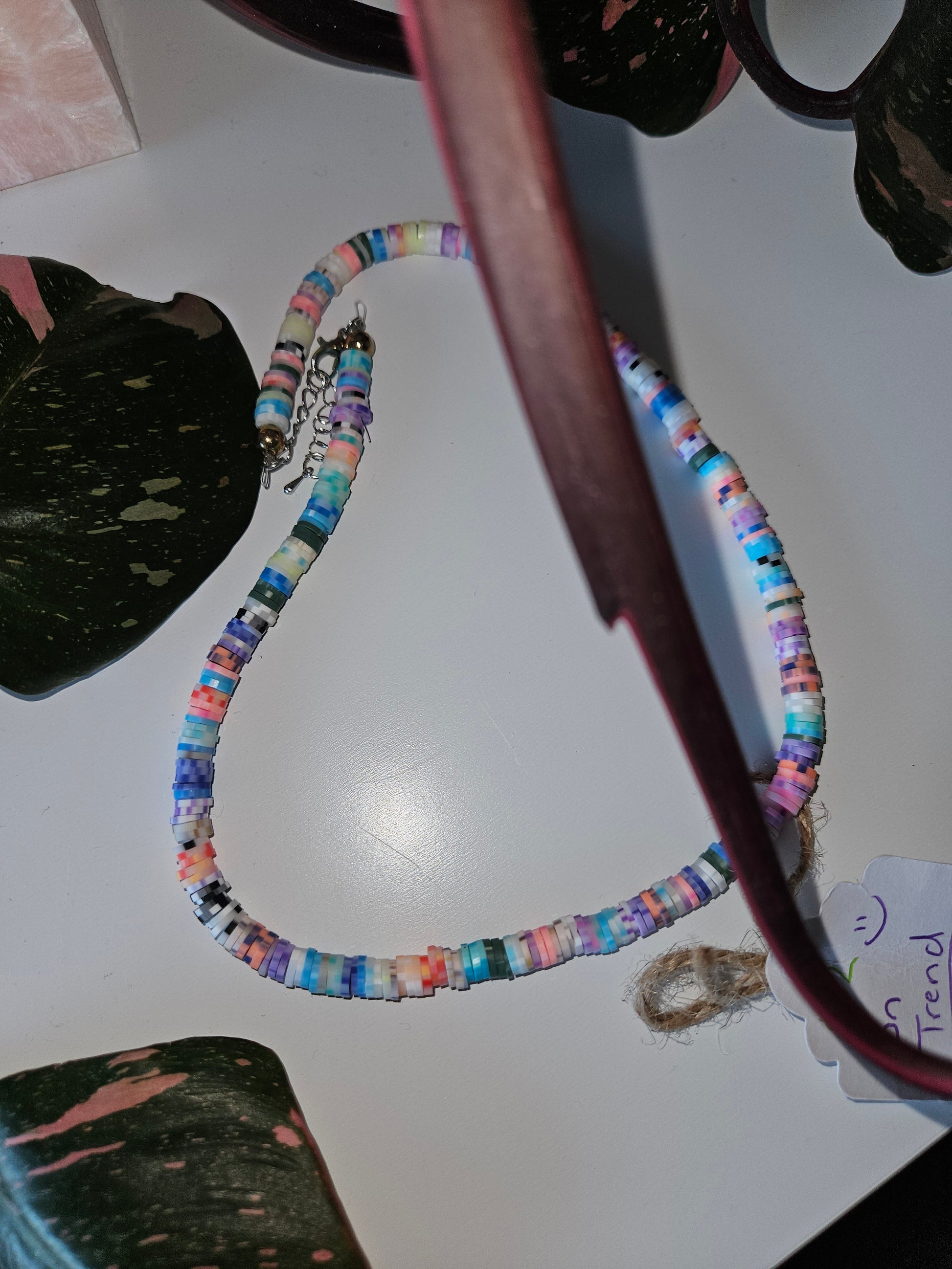 Clay Disk Bead Necklace